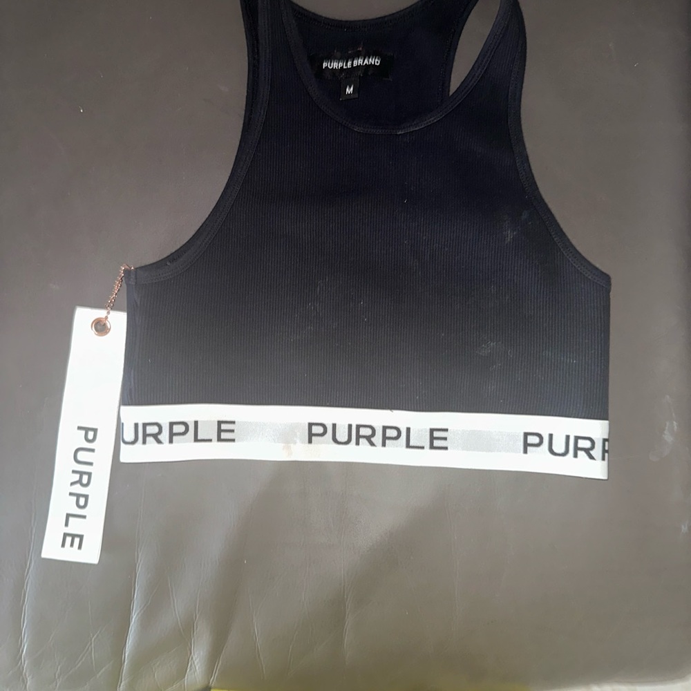 Purple Brand Black Crop Top